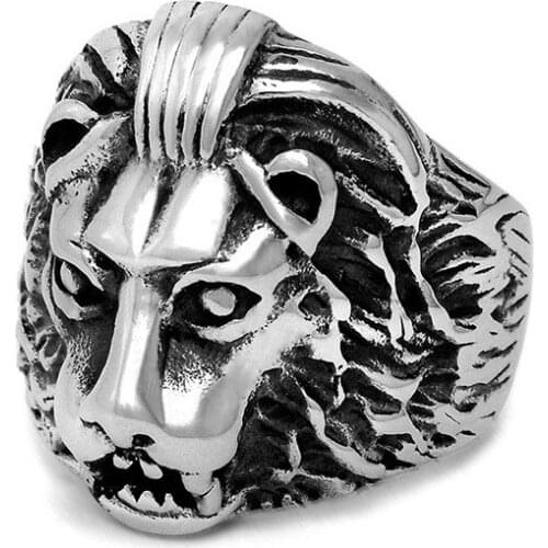 Mens Vintage Rings 316L Stainless Steel Lion Rings High Quality Metal Rock Punk Style Gothic Biker Men Jewelry Gift Dropshipping
