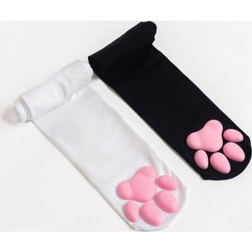 New Women Girls Cat Paw Socks Kawaii 3D Cat Claw Toe Beanies Cute Gift Lolitas PawPads Cosplay Cat Paw Pad Thigh High Socks