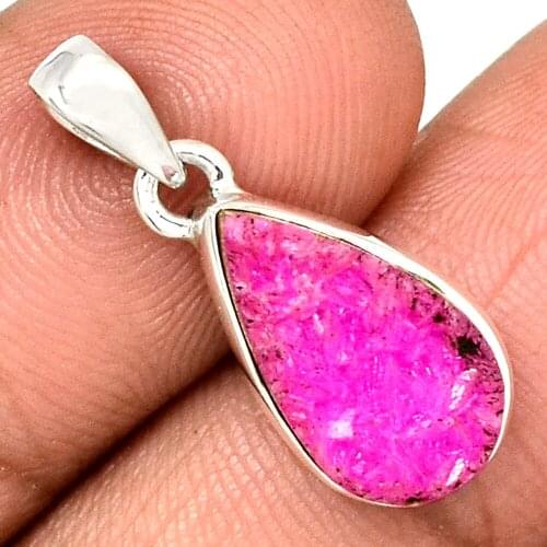 Genuine COBALT DRUZY Pendant 925 Sterling Silver, Total Length : 25 mm, AP6967