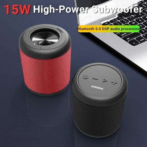 Mini Outdoor Portable Bluetooth 5.0 Speaker 15W IPX6 Waterproof Wireless Speaker TWS Heavy Bass Boombox Support TF card AUX play