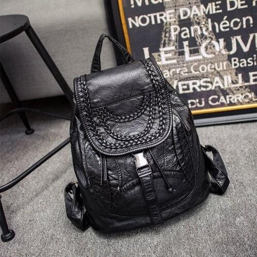 2020 Genuine leather Preppy Style Backpack college school bag pack carry book package tassel sheepskin cell phone packet