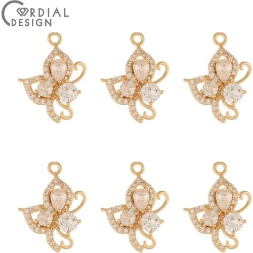 Cordial Design 30Pcs 17*23MM DIY Connectors/Jewelry Accessories/CZ Charms/Hand Made/Earring Making/Jewelry Findings & Components