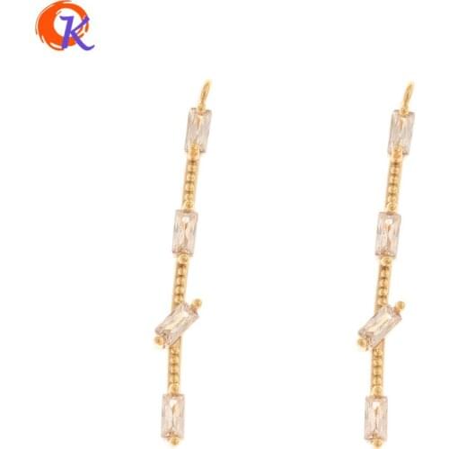 Cordial Design 30Pcs 3*30MM Jewelry Accessories/DIY Making/Genuine Gold Plating/Stick Shape/Hand Made/Earring Findings/CZ Charms