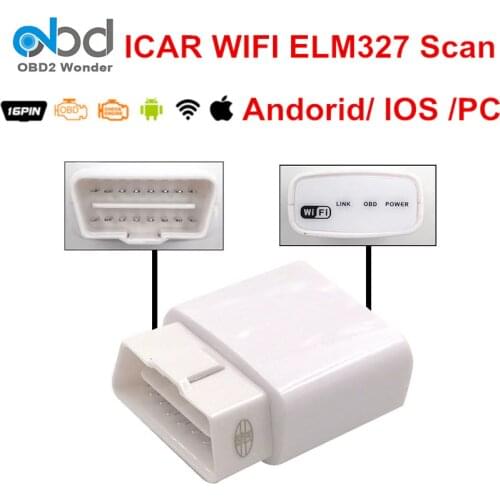 White Icar ELM327 WI FI V1.5 Car Diagnostic Scanner ELM 327 WI-Fi OBD Scan Tool For Android PC Windows Support Multi-language