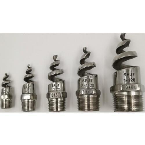 1PC 3/8" (DN10) 316L Stainless Steel Spiral Nozzle SPJT For Garden Dedusting Fire cone industrial desulfurization umbrella
