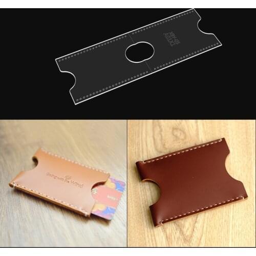 Card Bag Acrylic Leather Pattern Card Holder Manual Bus Handmade Leather Goods DIY Card Bag Version Template Laser Version