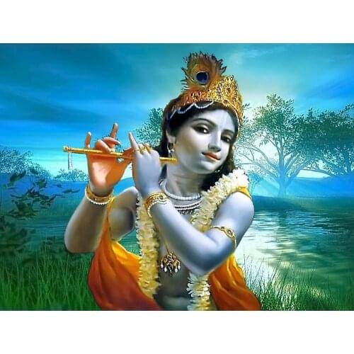 Living room home wall decoration fabric poster Hare krishna