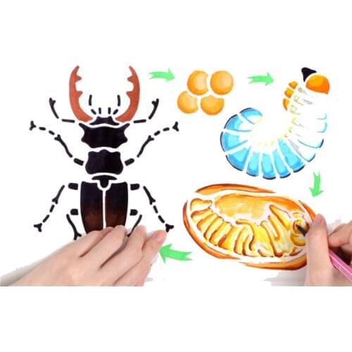 1pc Stencils Insect PaintingTemplate DIY Scrapbooking Album Decorative Bullet Journal Stencils Drawing Template Puzzle