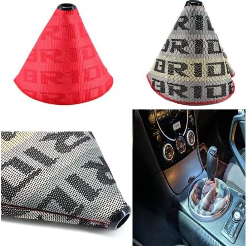 Universal Racing Shift Knob Cover Bride Shift Lever Knob Boot Cover Collars With Red Stitching 4 Color