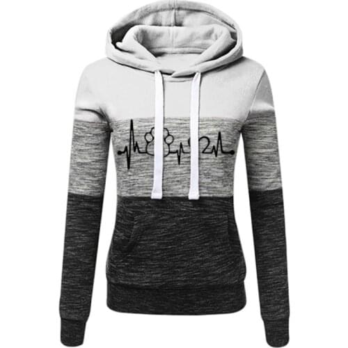 Women Hoodie Sweatshirts Couple Hooded Female Hoodies Autumn Casual Pullover Sweats Hoodie Spring and Autumn Splicing Pullover