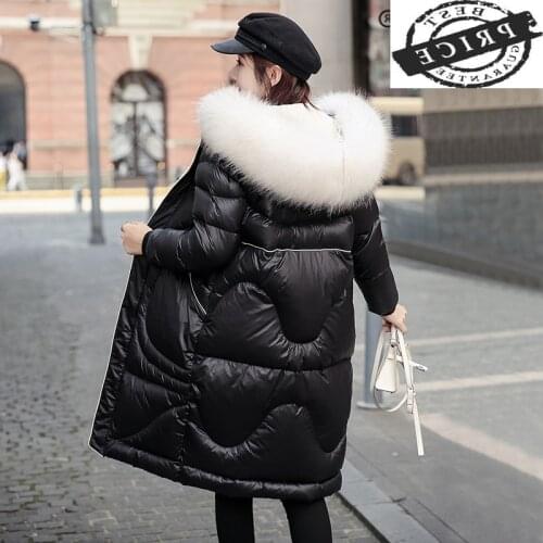 Winter Womens Down Jacket Natural Raccoon Fur Hooded Duck Down Coat Female Clothes 2021 Korean Thck Warm Parka Hiver 211