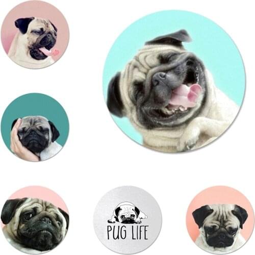 58mm Pug dog seen things dog Icons Pins Badge Decoration Brooches Metal Badges For Clothes Backpack Decoration