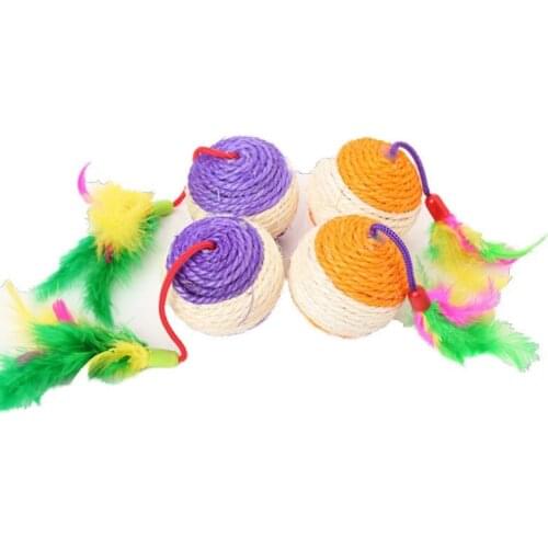 1pcCat Toy Star Ball Plus Feather EVA Material Mini Mouse Toys Throwing Toy Funny Interactive Plush Toy Stick Feather Pets Toys