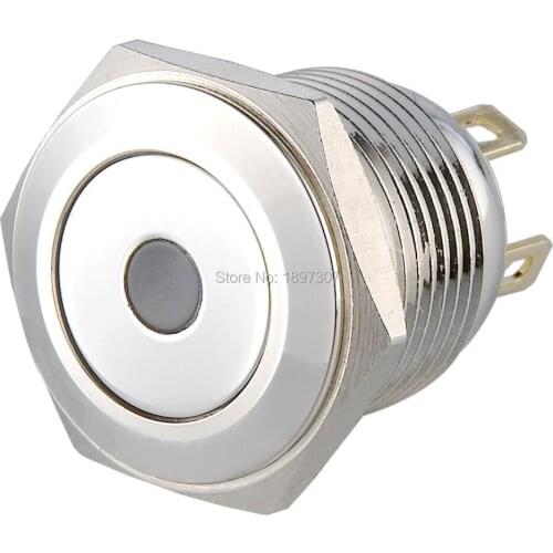 10 pieces 16mm short body LED momentary normal open push button switch,dot illuminated metal pushbutton switch