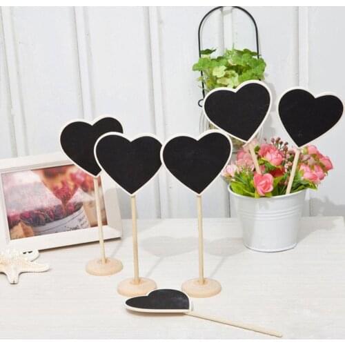 10pcs Mini Blackboard Stick Stand wedding Place Holder Heart Shape Chalkboard Festa decorations