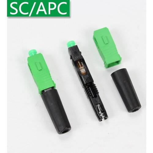 100PCS high quality SC single-mode fiber optic SC APC quick connector FTTH Fiber Optic Fast Connector Free shipping