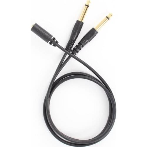 3.5mm femaale Stereo To Dual 6.35 Mono Channel, 1 To 2*6.3mm Sound Console Mixer Audio Cable,1/8 Trs To 2*1/4 TS Male Jack