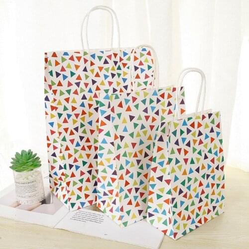 30pcs Kraft Paper Gift Bags with Handles Party Wedding Kraft Bags Shopping Bags for Package