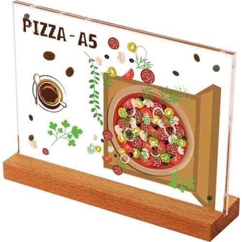 A5 Wooden label frames base Price tag desk sign banner Display Stand Table Sign menu photo advertising poster frame holder stand