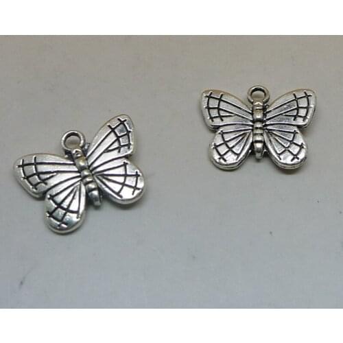 ALY 100pcs/lot Vintage Tiny Butterfly Charms 20x13mm Cute Earring or Bracelet Pendant DIY Jewelry Findings
