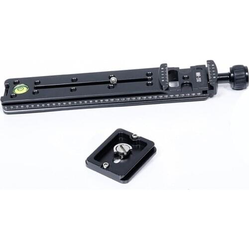 Aluminum CNC 200mm Nodal Slide Rail Quick Release Plate Clamp Adapter for Macro Camera Photo Telephoto lens Arca Swiss Tripod