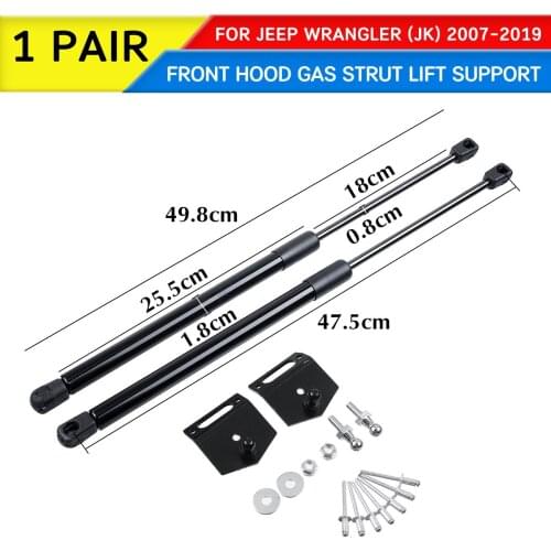 Car Front Engine Cover Hood Shock For Jeep Wrangler JK 2007 2008 2009 - 2019 Lift Struts Bar SupportRod Arm Gas Spring Bracket