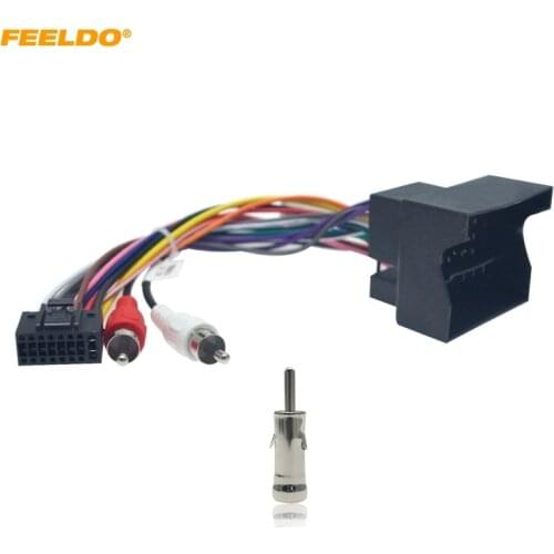 FEELDO Car Audio DVD Player 16PIN Android Power Cable Adapter with FM Plug For Ford Focus 06-11 Radio Wiring Harness #HQ6438