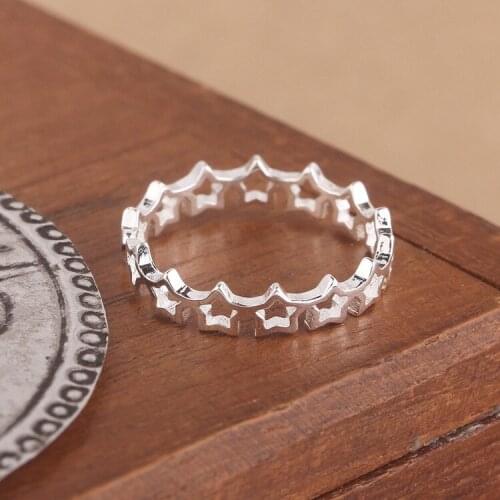 Bijoux Bohemian Vintage Silver Color Star Rings For Women Wedding Large Open Rings Girls Fancy Jewelry Wholesale