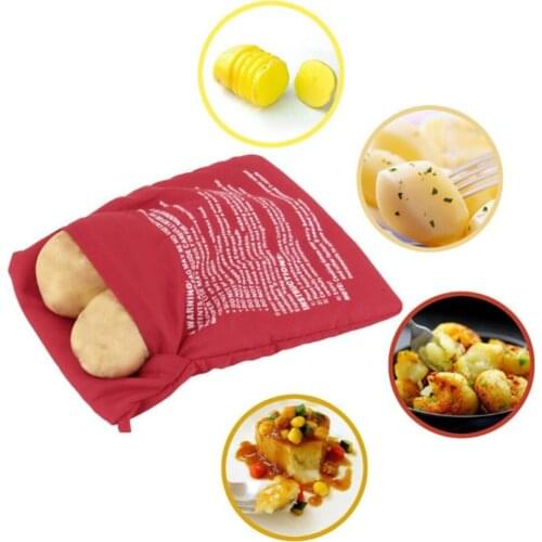 3Pcs Quick Fast Baked Potatoes Rice Pocket Microwave Baking Potatoes Bag Easy To Cook Steam Pocket Washable Cooker Bag