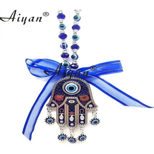 Blue Eyes And Palm Blue Ribbon Key Chain Pendant Doors And Windows Decorative Wall Hanging Have Exorcism Protection Effect