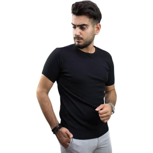 Kulemoda Black color round collar Knitwear Unisex Tshirt