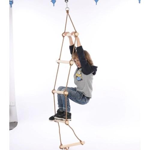 Wooden Swing Toy Fitness Ladder Outdoor Climbing Ladder Wooden Five-speed Rope Climbing Ladder Non-slip