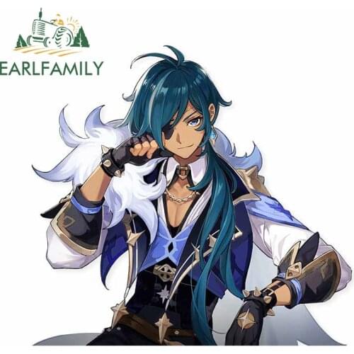 EARLFAMILY 13cm x 12cm for Kaeya Genshin Impact Occlusion Scratch Car Stickers Personality Vehicle Bumper Decal Decoration