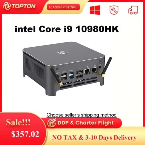 10th Gen Xeon W-10885M Core i9 10980HK Intel Mini PC 2 Lans Windows 10 2*DDR4 2*NVMe Gaming Computer DP HDMI Type-C 3x4K Display
