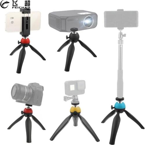 FEICHAO Mini Ball Head Desktop Tripod Mount Live Vlog Bracket Mobile Phone Holder with 1/4" Screw for GoPro Action SLR Cameras