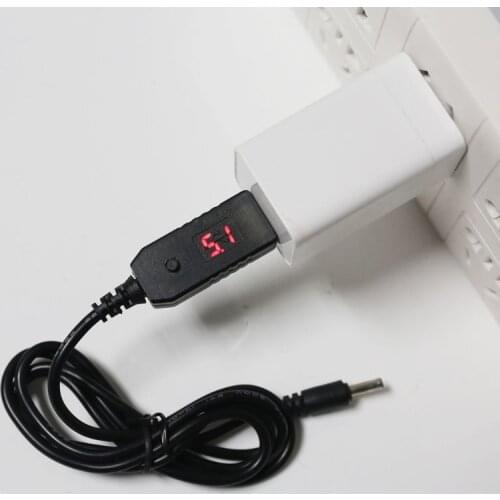 QC 3.0 USB to DC 5V-12V Adjustable Voltage Power Cable for Router Fan IP Camera