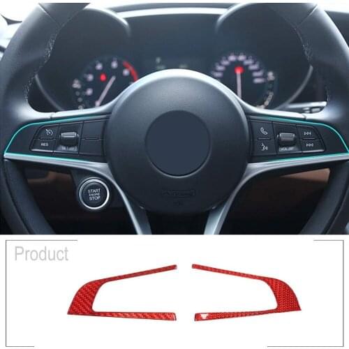 For Alfa Romeo Giulia Stelvio 2017 2018 2019 Car Steering Wheel Button Frame Trim