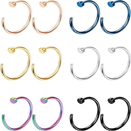 12Pcs/Set The Latest Stainless Steel Nail Wear Suit of Pungent Ring Nose Nose Ring