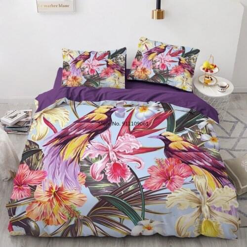 Nordic Flower Home Textile 3D Bedding Sets Quilt Covers Pillow Shams Duvet Cover Sets Bedclothes Full Twin Double 2-3 Pieces