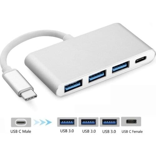 Basix USB-C Hub with Type C, USB 3.0, USB 2.0 for 2020-2016 MacBook Pro 13/15/16, Mac Multiport Charging & Connecting Adapter