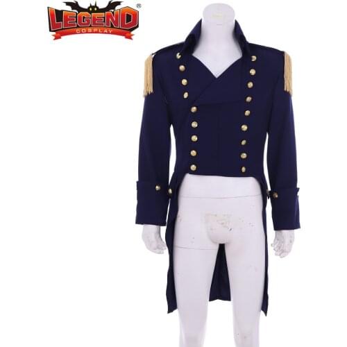 Cosplay legend Alexander Hamilton Dark Blue Cosplay Costume George Washington Colonial Jacket Military Officier Jacket WH001