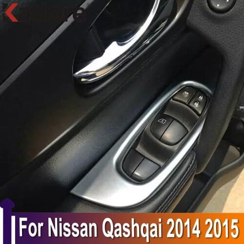 For Nissan Qashqai 2014 2015 ABS Matte Car Interior Door Armrest Panel Window Lift Button Cover Trim Interior Accessories