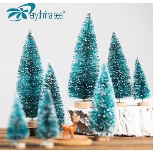 Mini Christmas Tree Sisal Silk Cedar Decoration Small Christmas Tree Blue Mini Tree