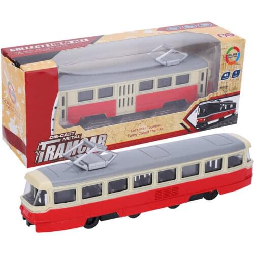 1:90 Alloy Tram Model Light Music Open Subway Pull Back Locomotive Model Toys Car Music Light Decoration for Children Toy