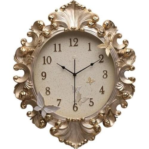 European-style wall clock living room clock art wall watch home quiet light luxury decoration clock creative bedroom