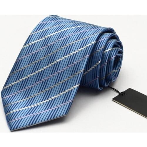 NEW 2020 Blue Ties for Men 9cm Wide Designer Fashion Brand Necktie Microfiber Waterproof Tuxedo Tie Gravata Cravates Gift BOX