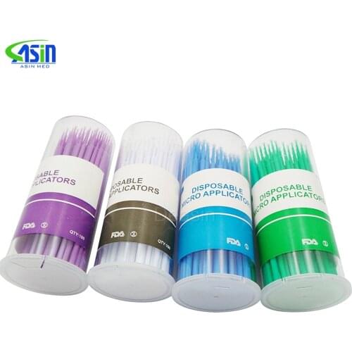 1 Bottlesx100pcs Disposable Micro Applicator stick Brushdental use disposable applicator stick / adhesive brush / Dental brush
