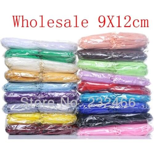 Wholesale 500pcs/lot,Drawable Organza Bags 9x12cm,Wedding Gift Bags,Jewelry Packing Bags,Wedding Pouches