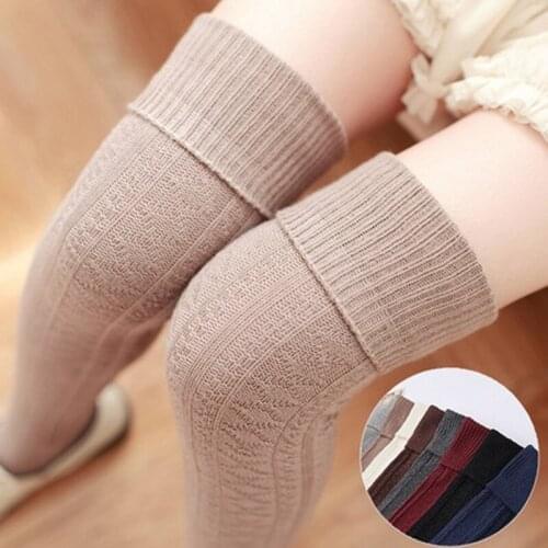 Autumn and winter beauty leg stockings knitted long cotton over knee cuffed high stock thermal femal stockings