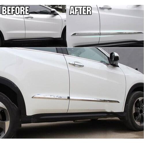 FIT FOR HONDA HRV HR-V 2014 2015 2016 CHROME DOOR SIDE LINING MOLDING BODY TRIM COVER PROTECTOR STYLING 4PCS